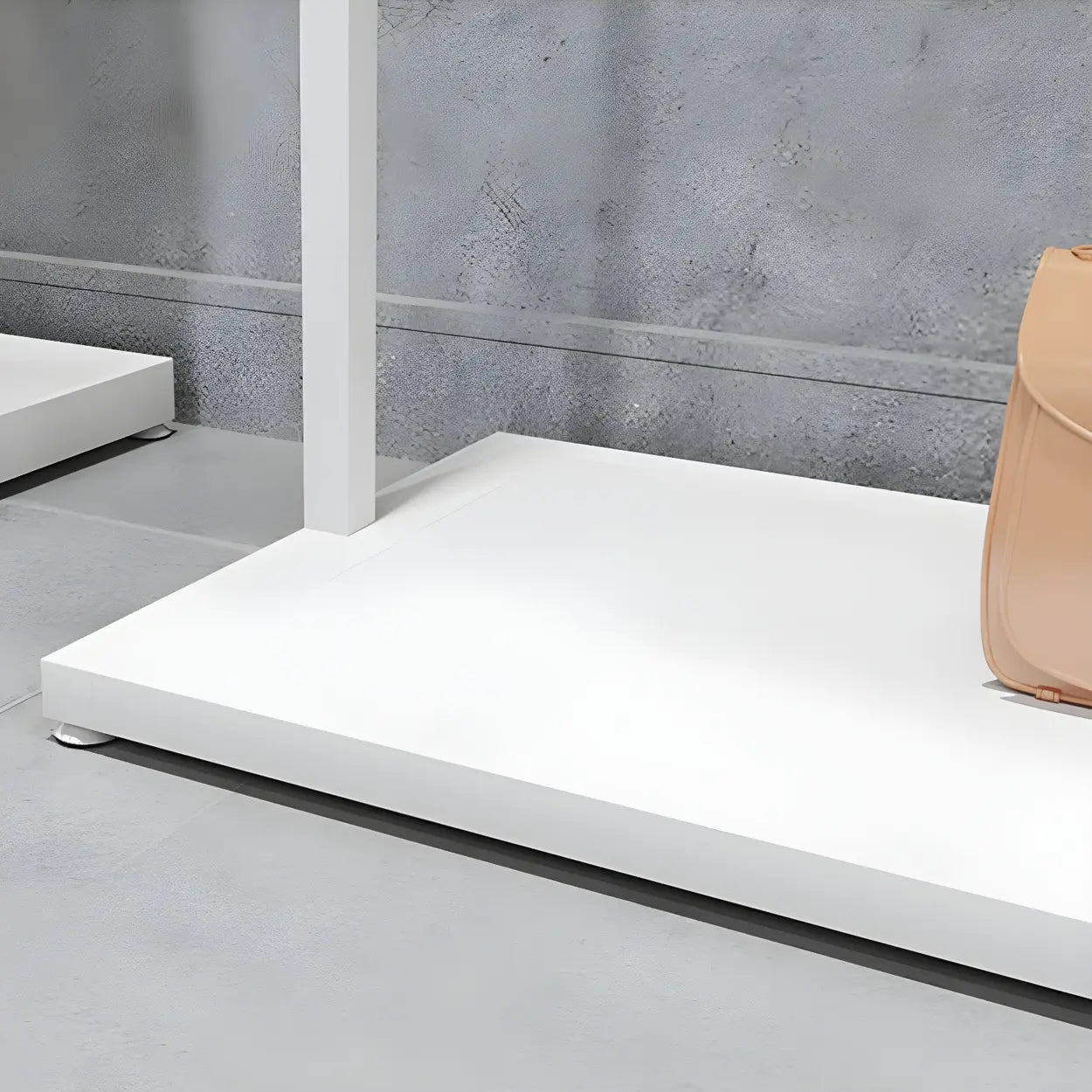 White Metal Freestanding Coat Rack with Shelf