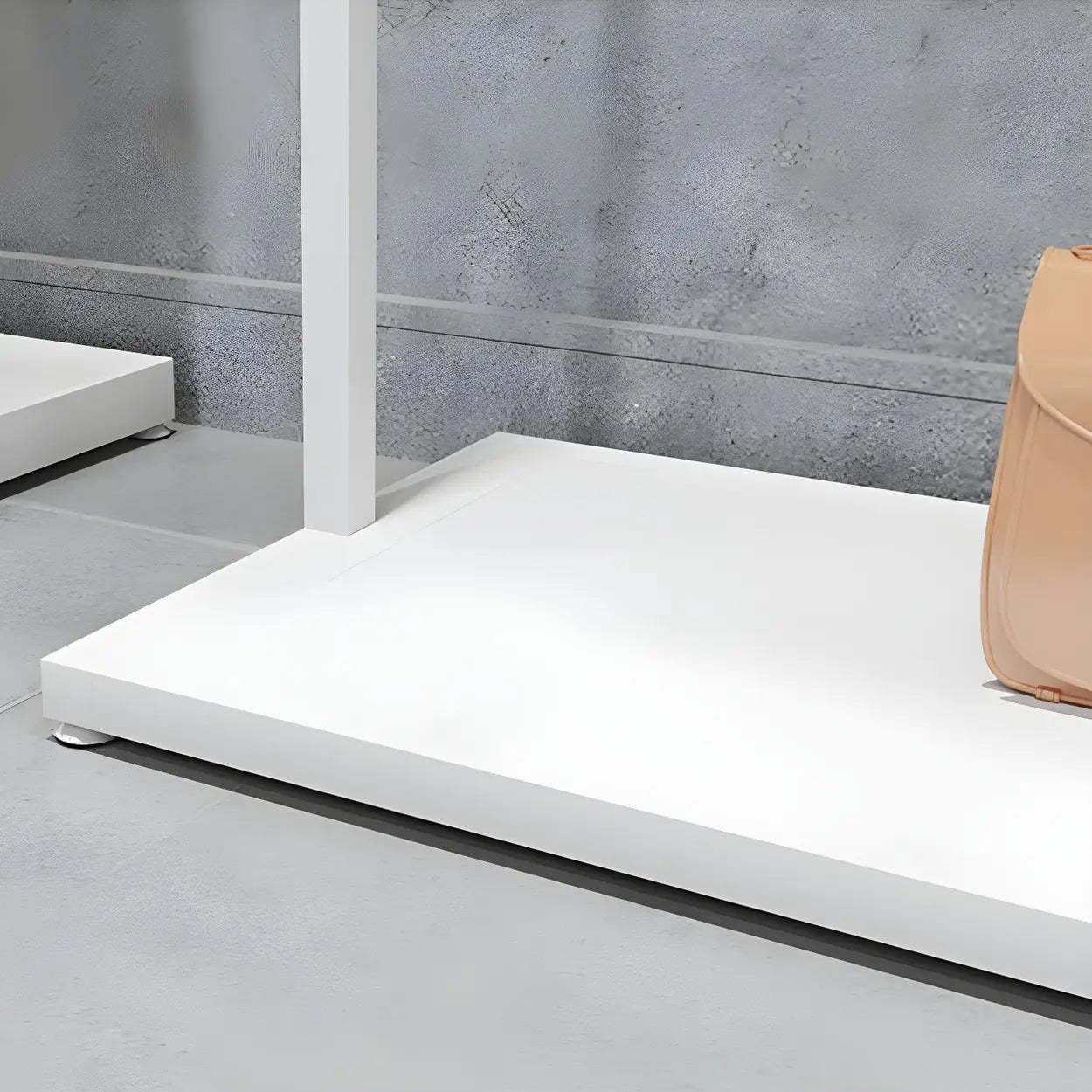 White Metal Freestanding Coat Rack with Shelf
