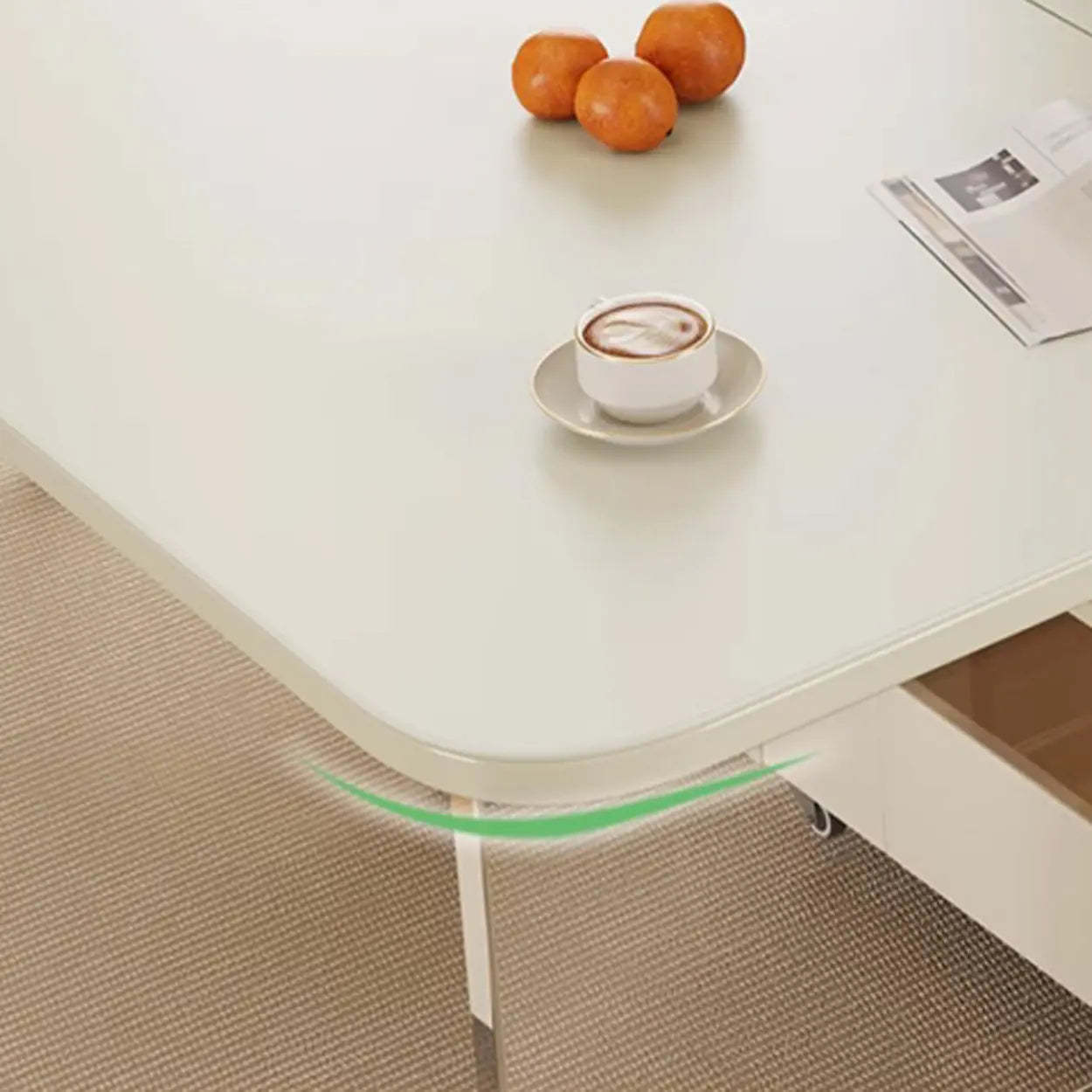 Minimalist White Folding Drop-Leaf Dining Table