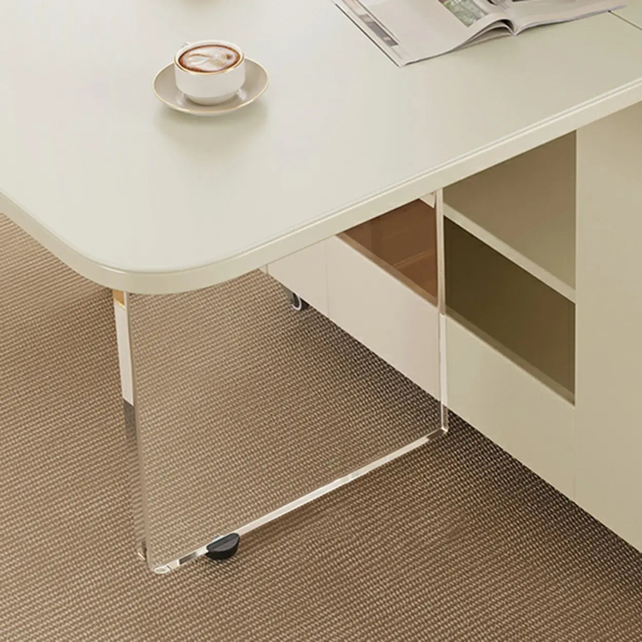 Minimalist White Folding Drop-Leaf Dining Table