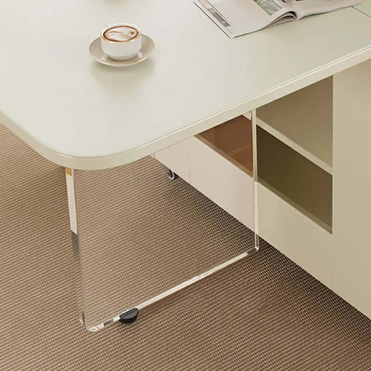 Minimalist White Folding Drop-Leaf Dining Table