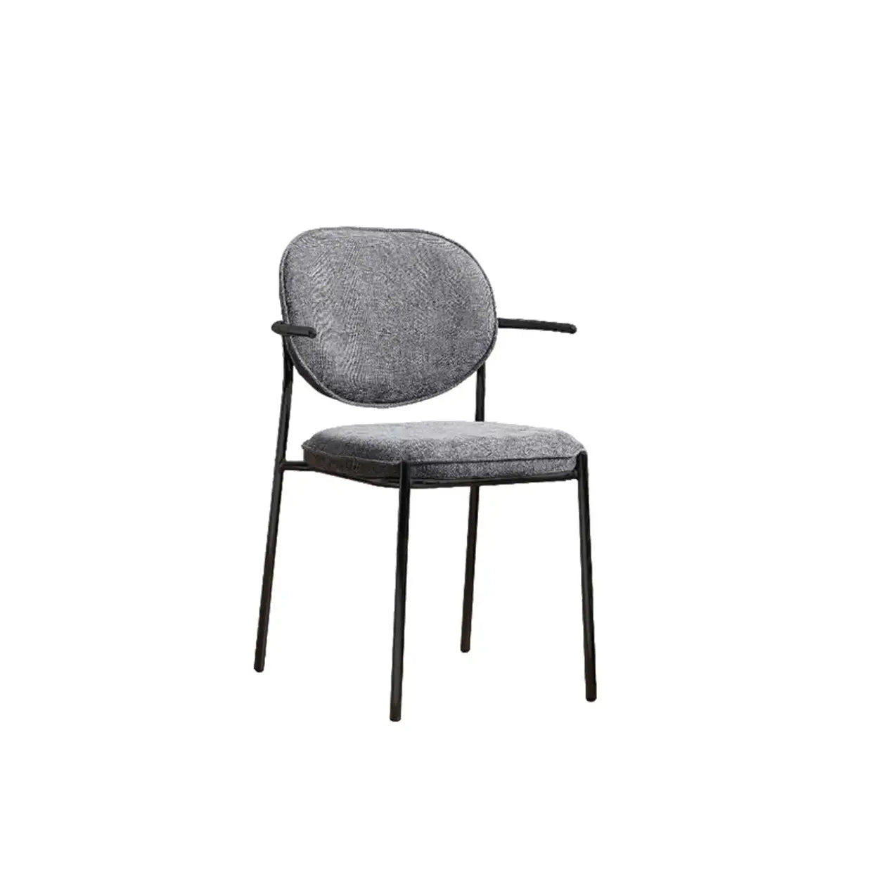 Minimalist Modern Low-Back Fabric Dining Chairs — 2 Pieces Set / Black / Green