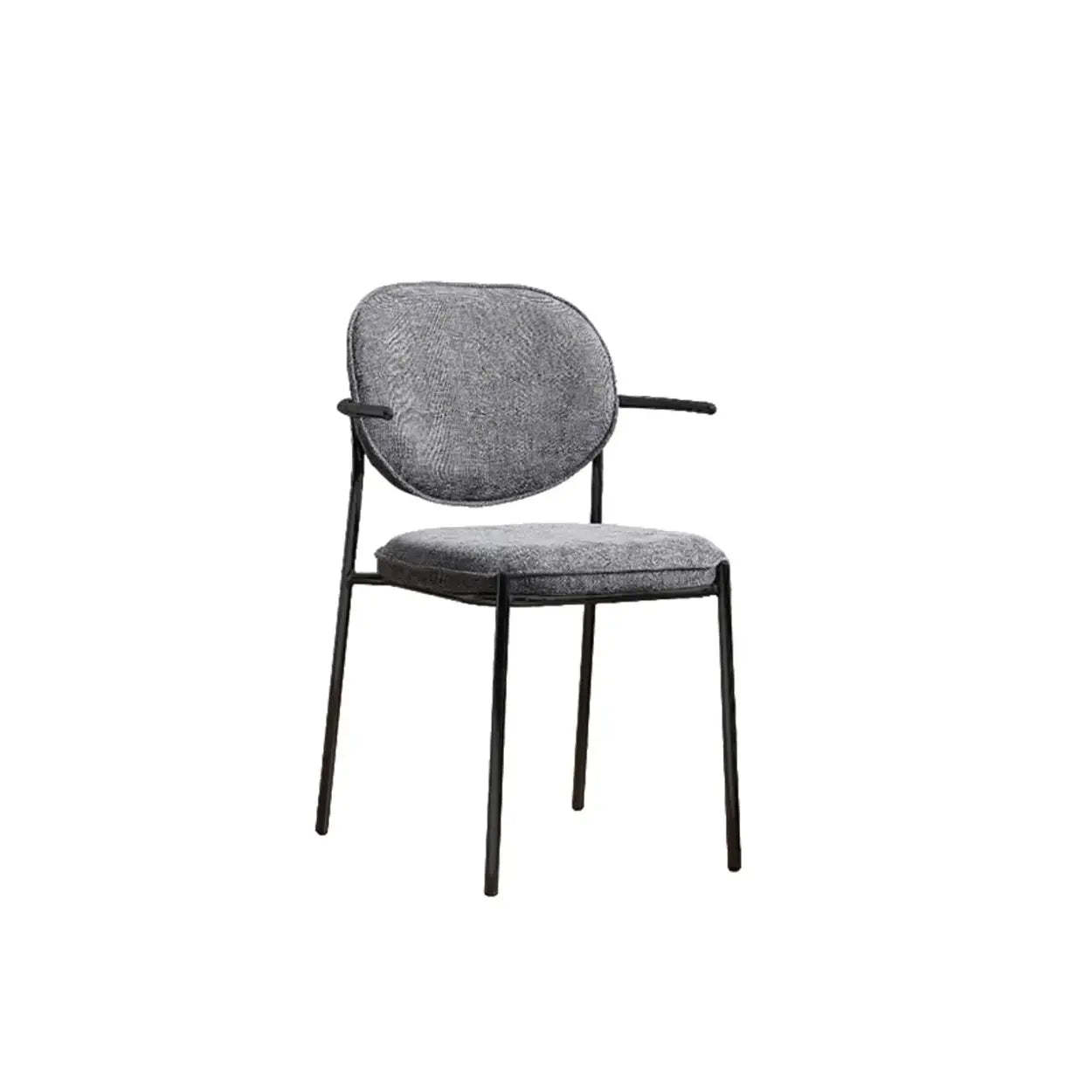 Minimalist Modern Low-Back Fabric Dining Chairs — 2 Pieces Set / Black / Green