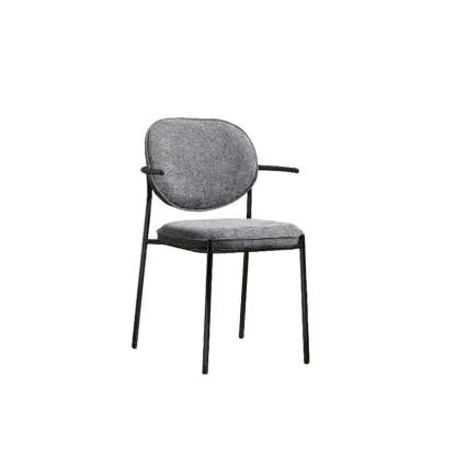 Minimalist Modern Low-Back Fabric Dining Chairs — 2 Pieces Set / Black / Green