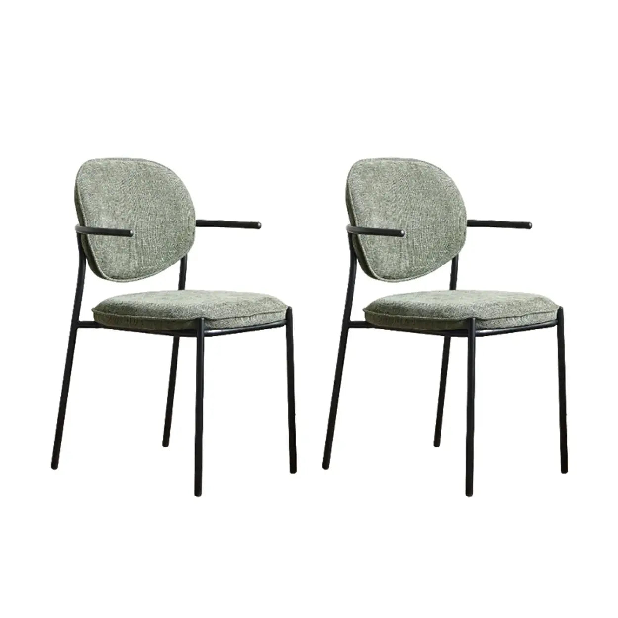 Minimalist Modern Low-Back Fabric Dining Chairs