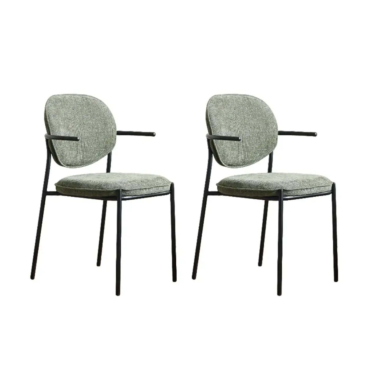 Minimalist Modern Low-Back Fabric Dining Chairs