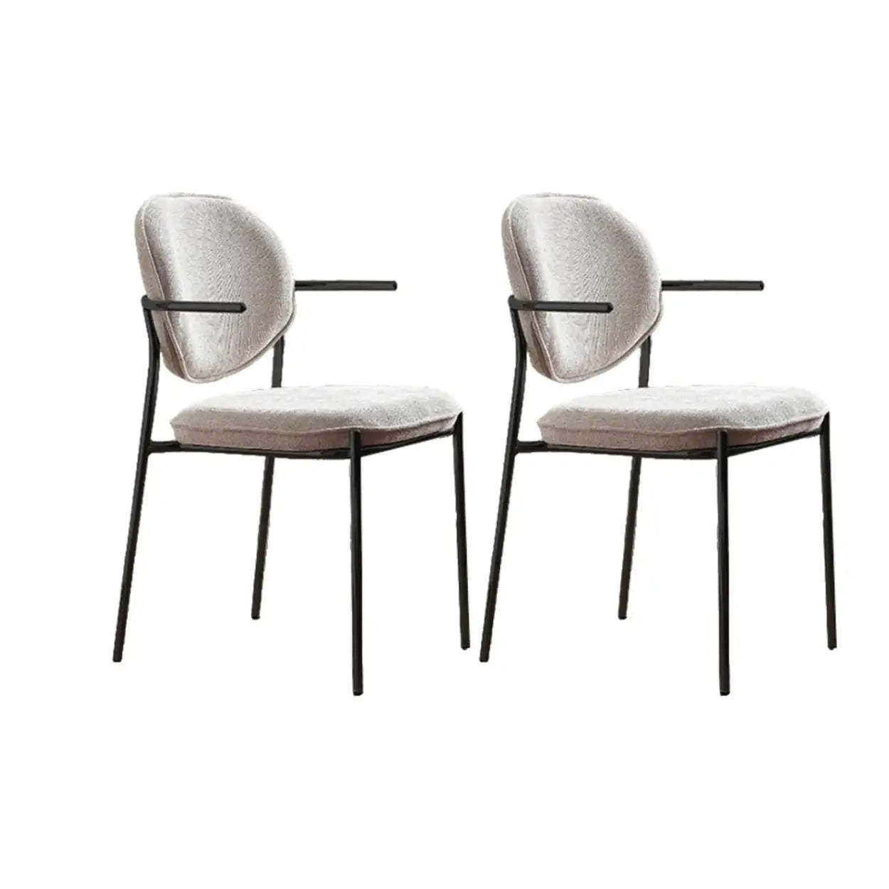 Minimalist Modern Low-Back Fabric Dining Chairs
