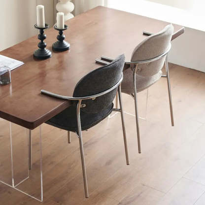 Minimalist Modern Low-Back Fabric Dining Chairs — 1 Pieces Set / Black / Gray