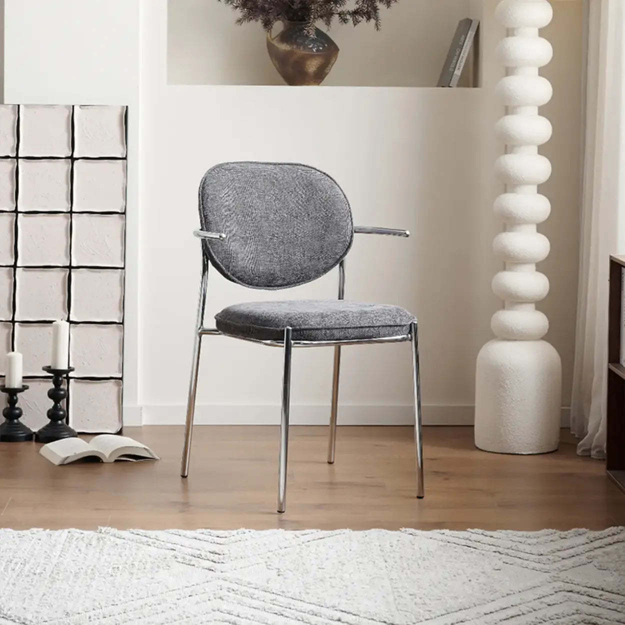 Minimalist Modern Low-Back Fabric Dining Chairs — 1 Pieces Set / Black / Green