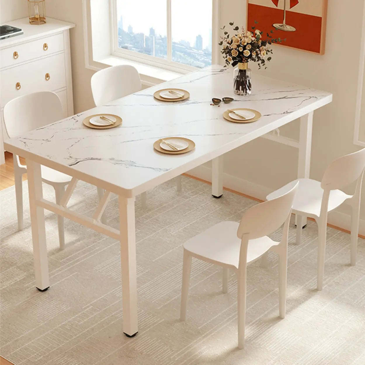 Modern Rectangular Folding Dining Table