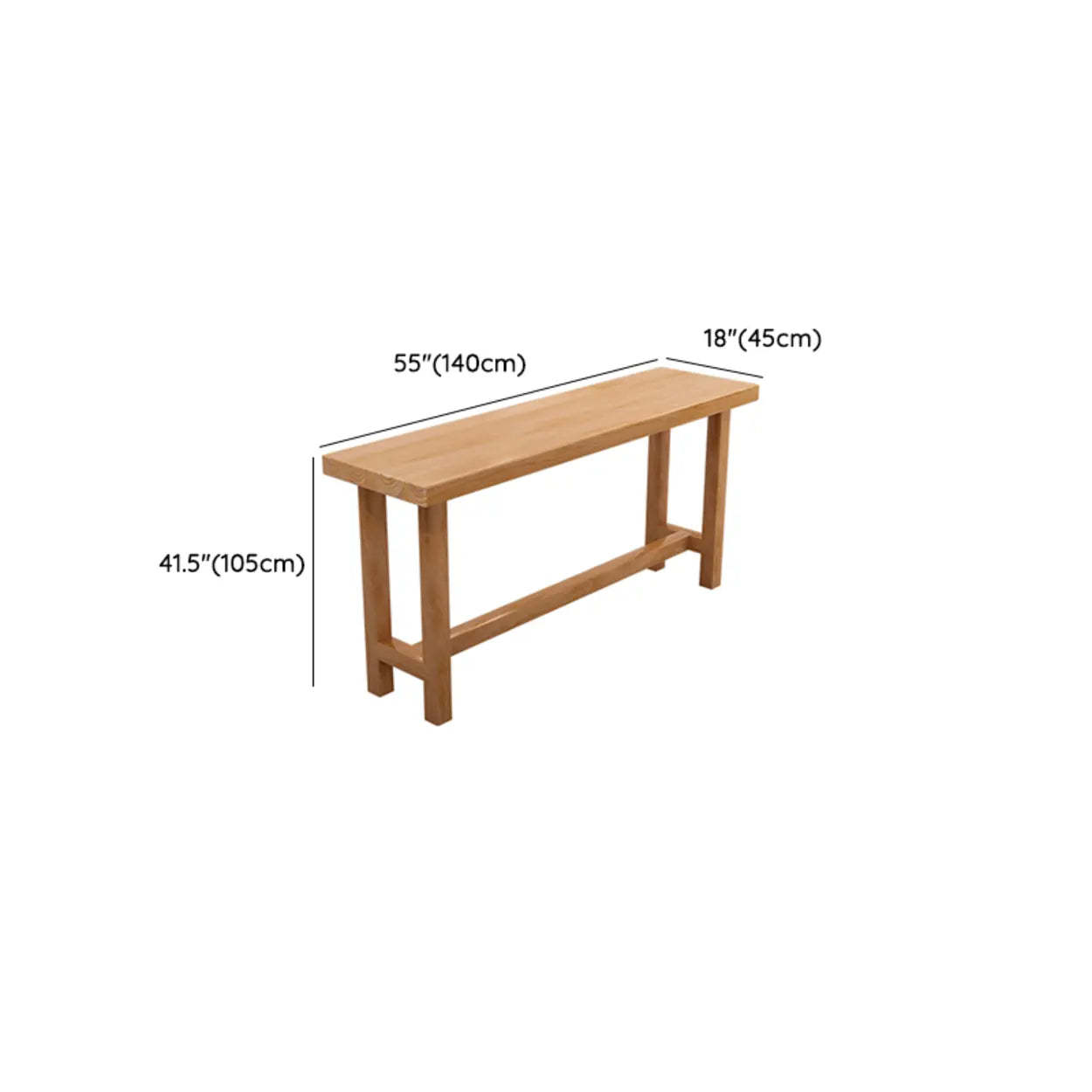 Minimalist Wood Bar Table with Footrest — Table Only