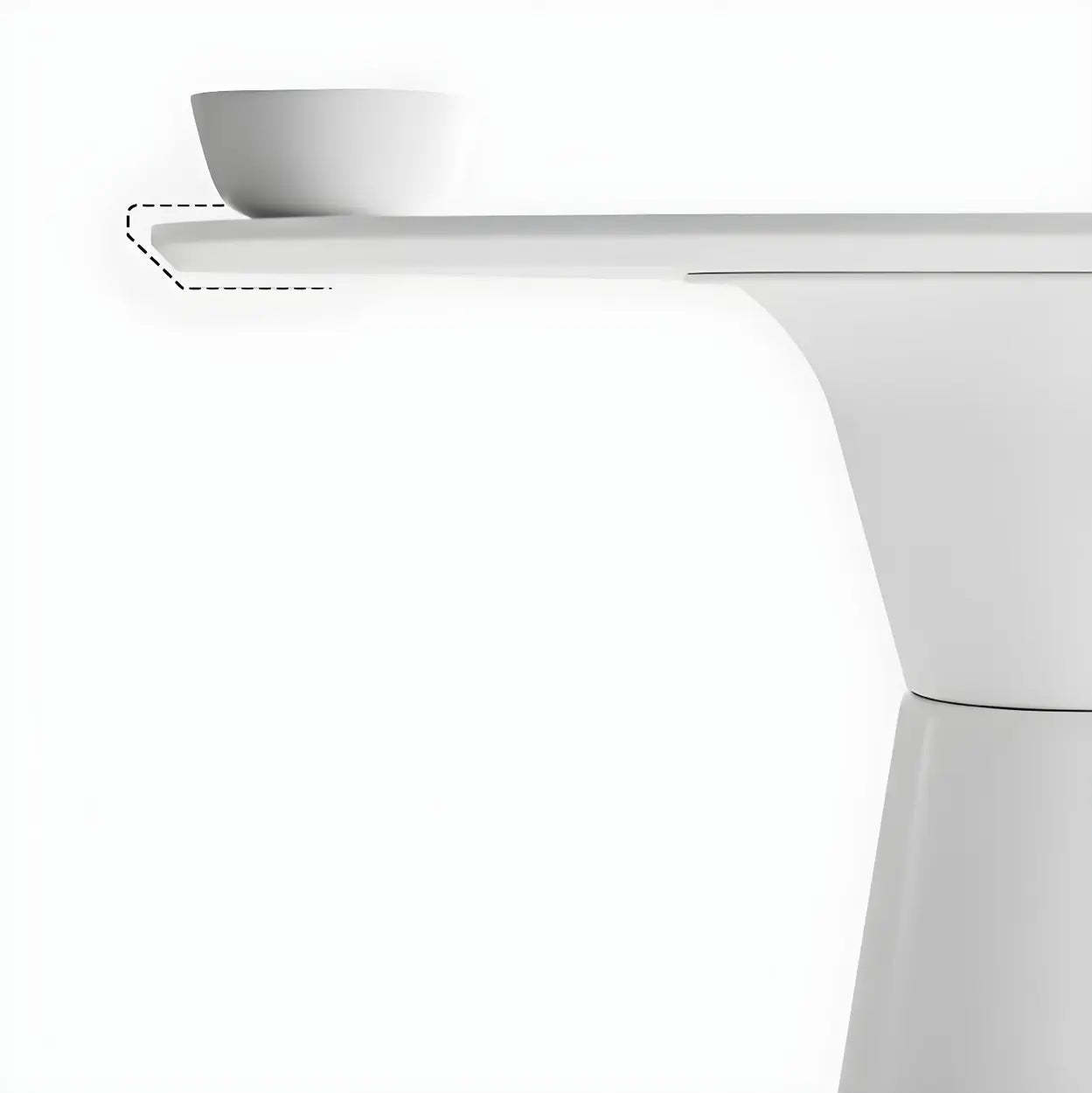Minimalist Modern Round Wood Pedestal Bar Table for Two — Without Chairs / White