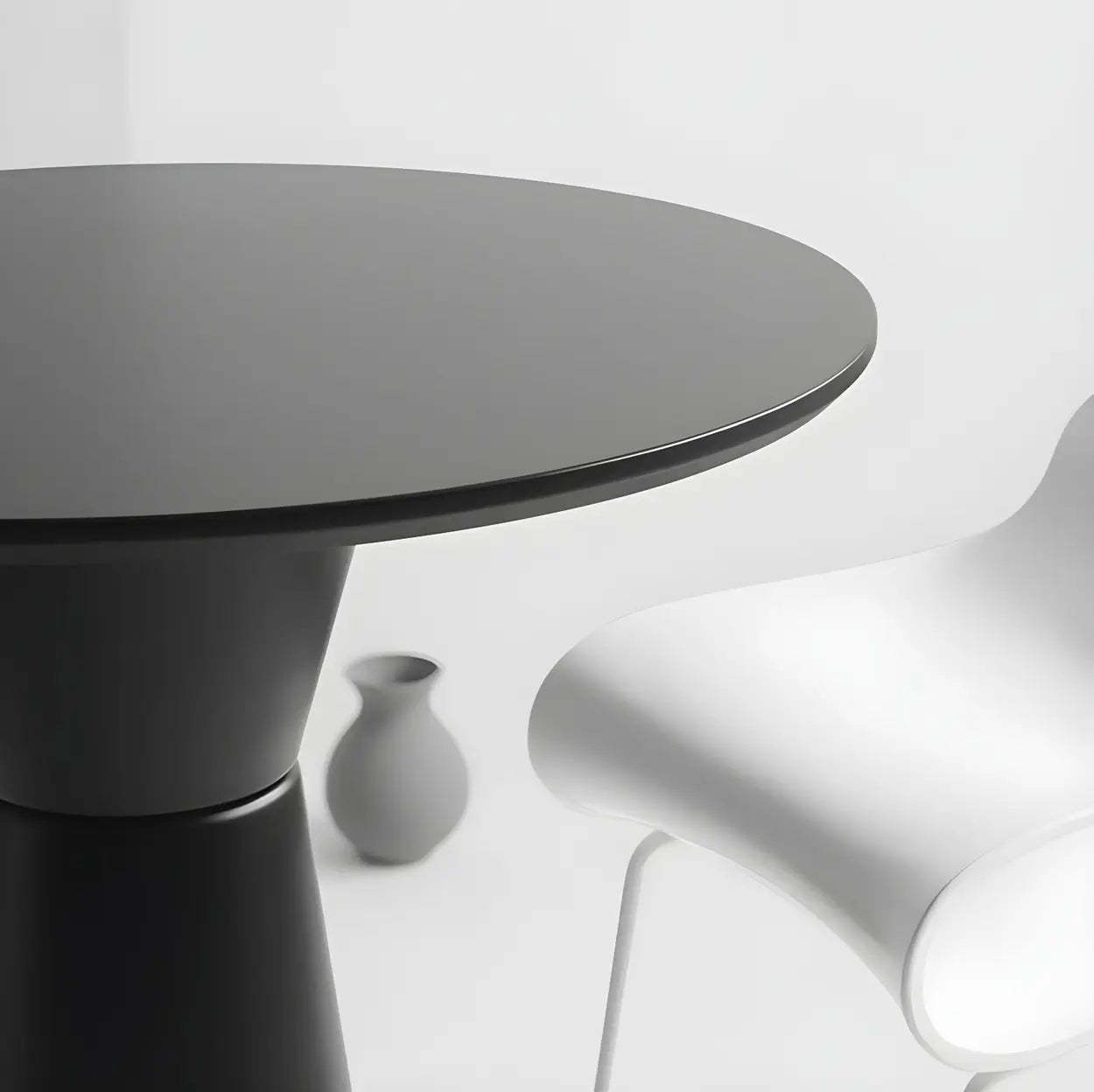 Minimalist Modern Round Wood Pedestal Bar Table for Two