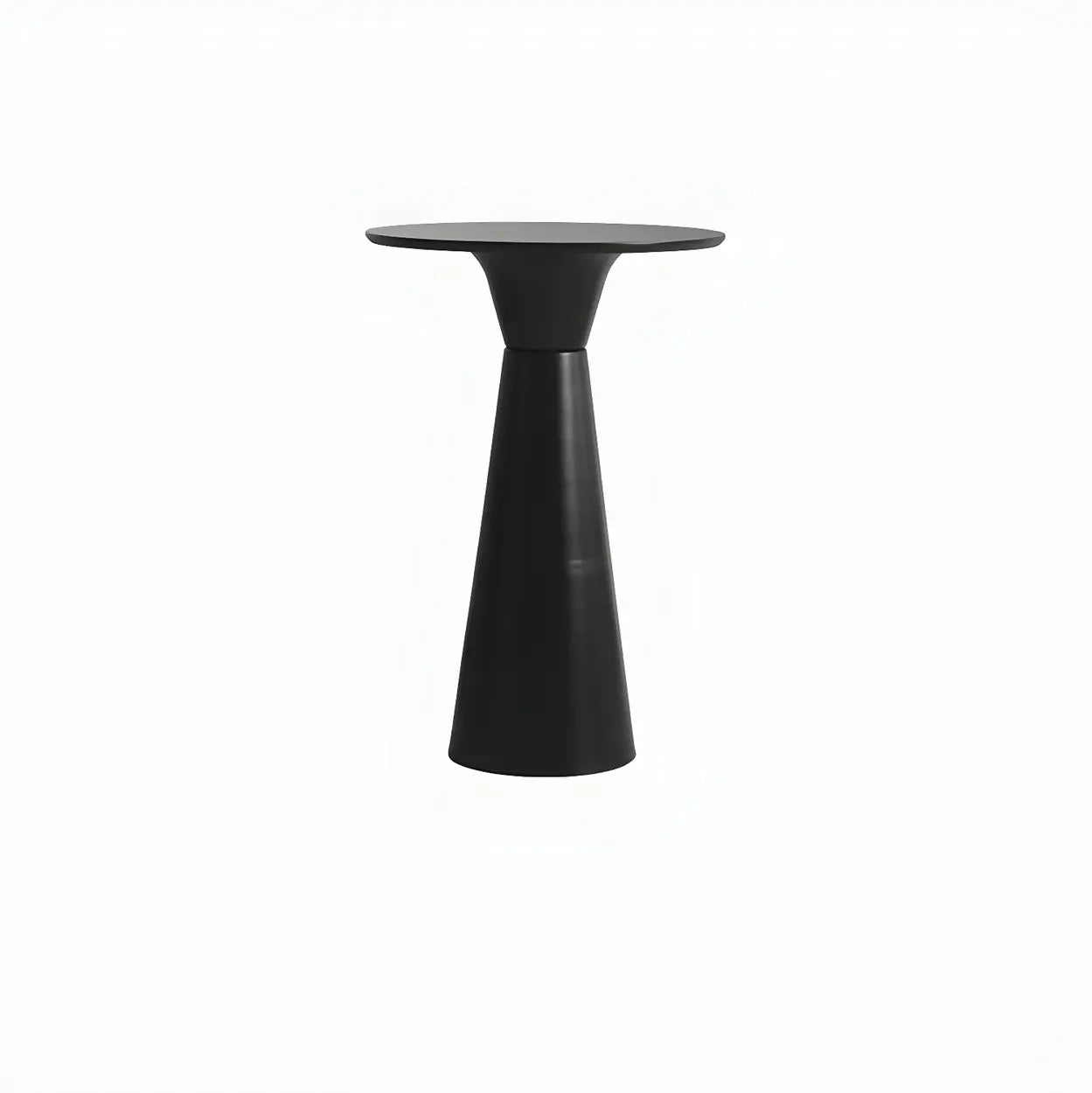 Minimalist Modern Round Wood Pedestal Bar Table for Two — Without Chairs / White