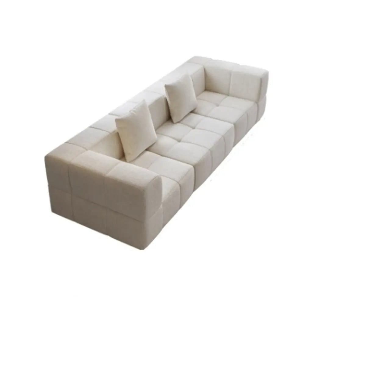 Minimalist White Cotton-Linen Modular Sofa