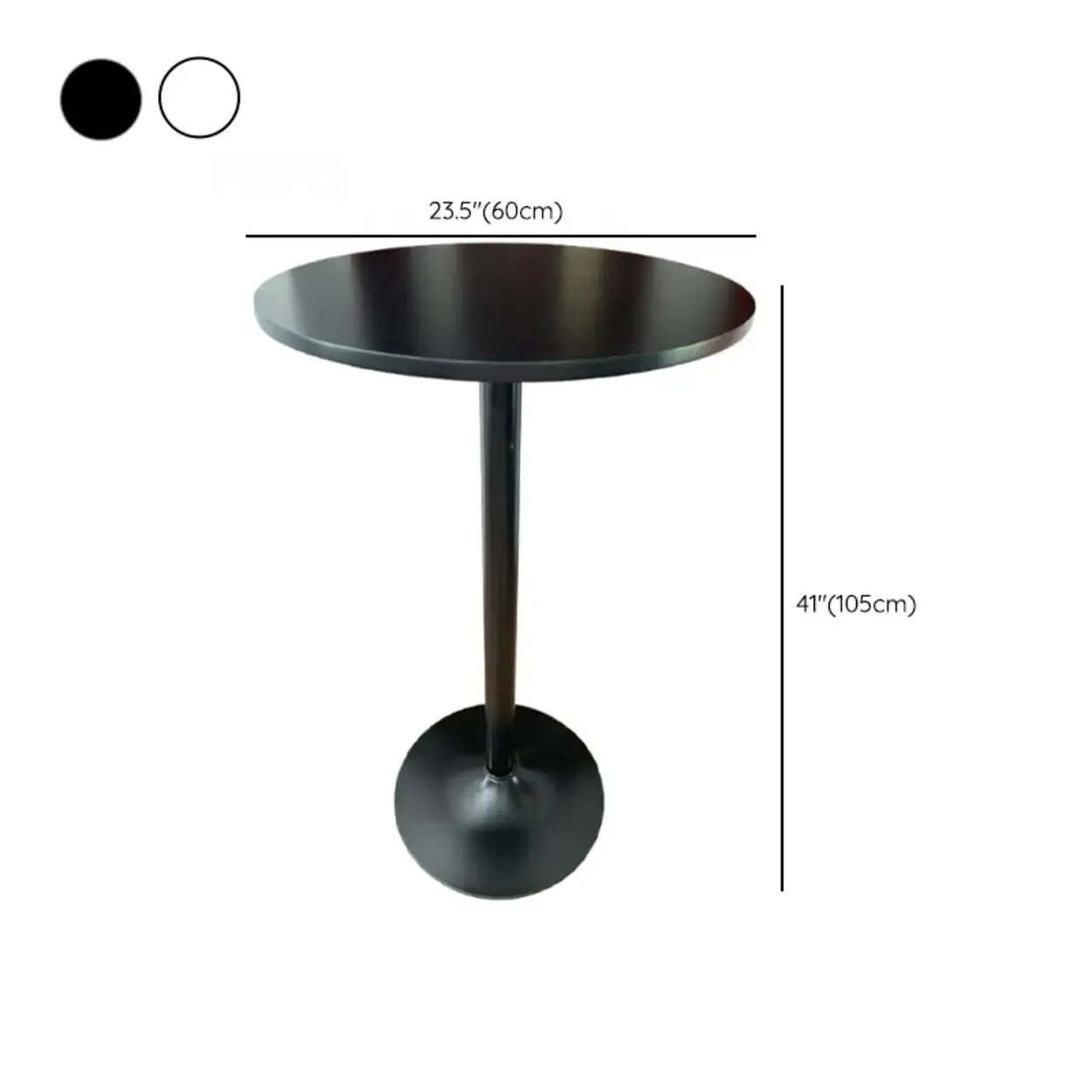 Minimalist White Small Round Metal Bar Table