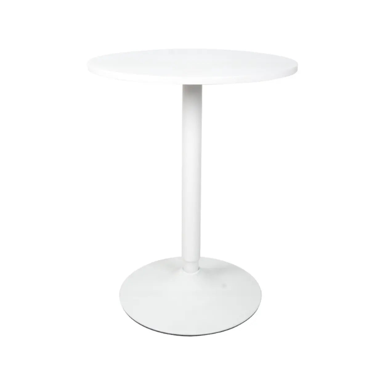 Minimalist White Small Round Metal Bar Table — Black/Silver / Table Only