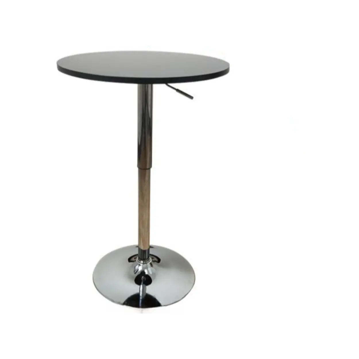 Minimalist White Small Round Metal Bar Table — White / Table Only