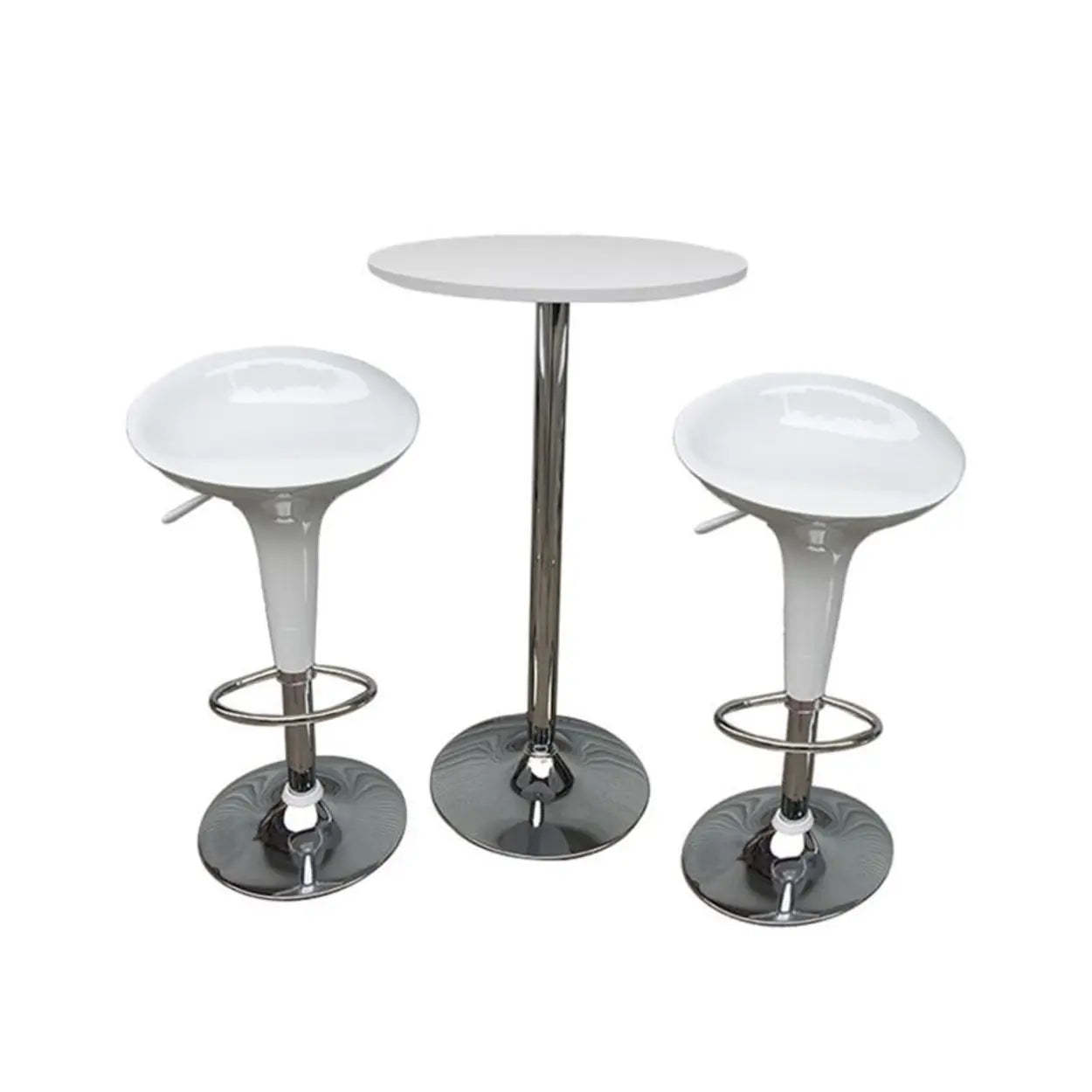 Minimalist White Small Round Metal Bar Table