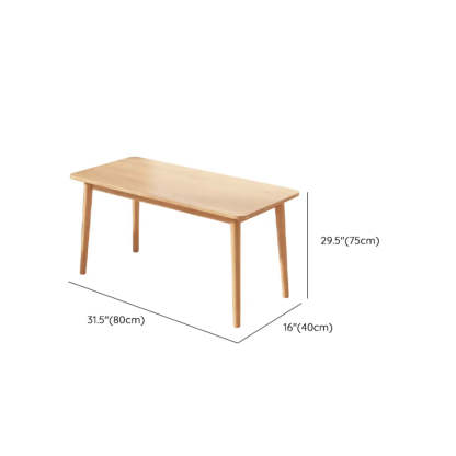Minimalist Natural Wood Computer Desk with Drawers — 1 / Without Chairs
