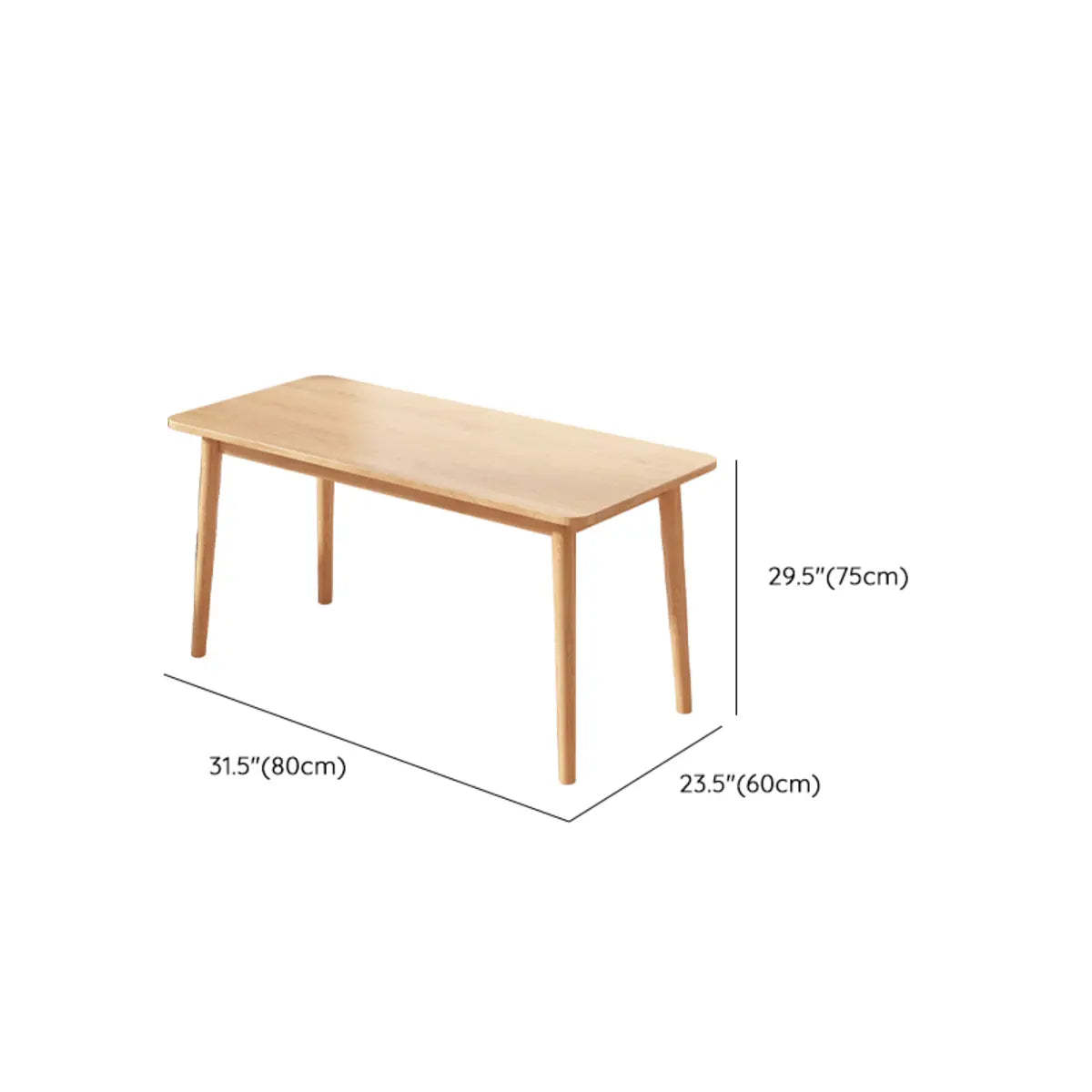 Minimalist Natural Wood Computer Desk with Drawers — 1 / Without Chairs