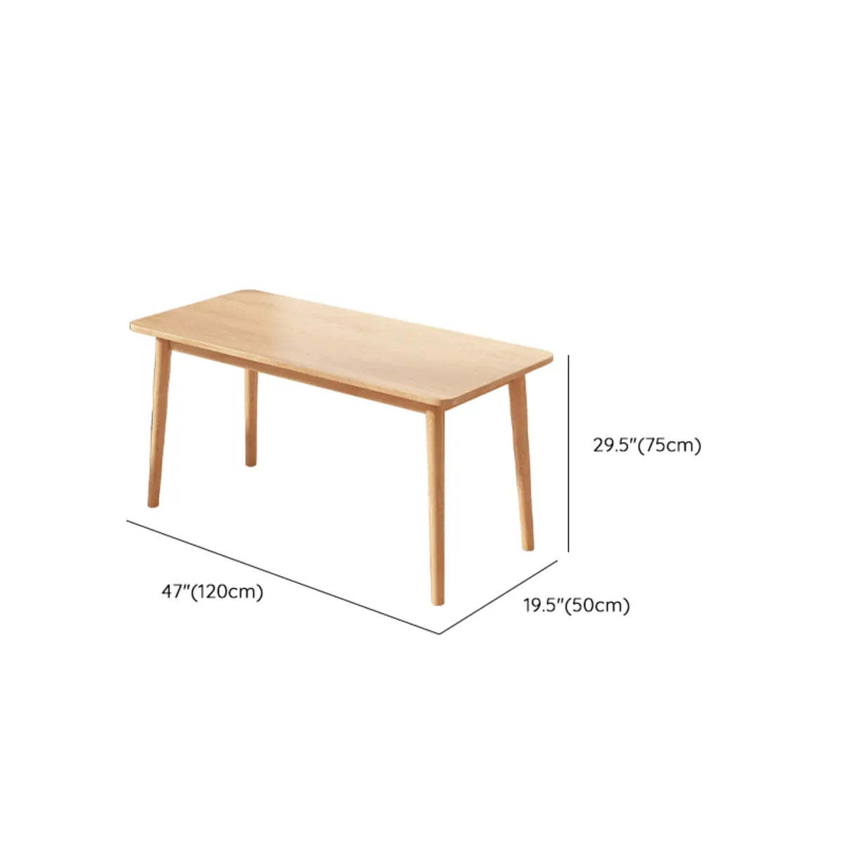 Minimalist Natural Wood Computer Desk with Drawers — Drawer Not Included / Without Chairs