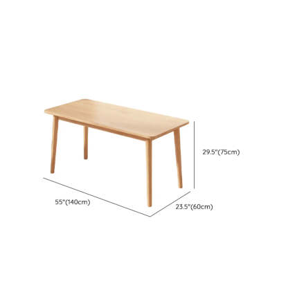 Minimalist Natural Wood Computer Desk with Drawers — 1 / Without Chairs