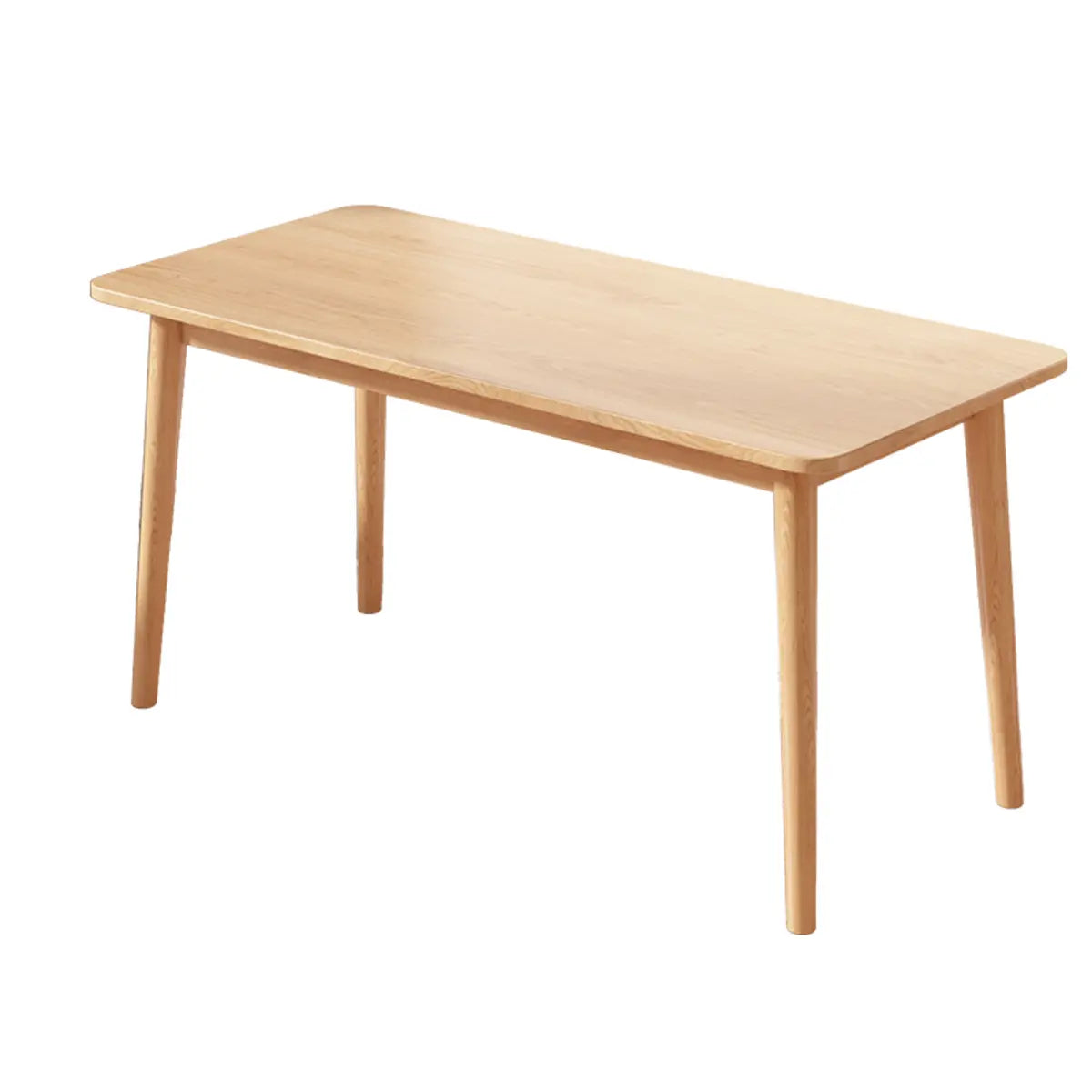 Minimalist Natural Wood Computer Desk with Drawers — Drawer Not Included / Without Chairs