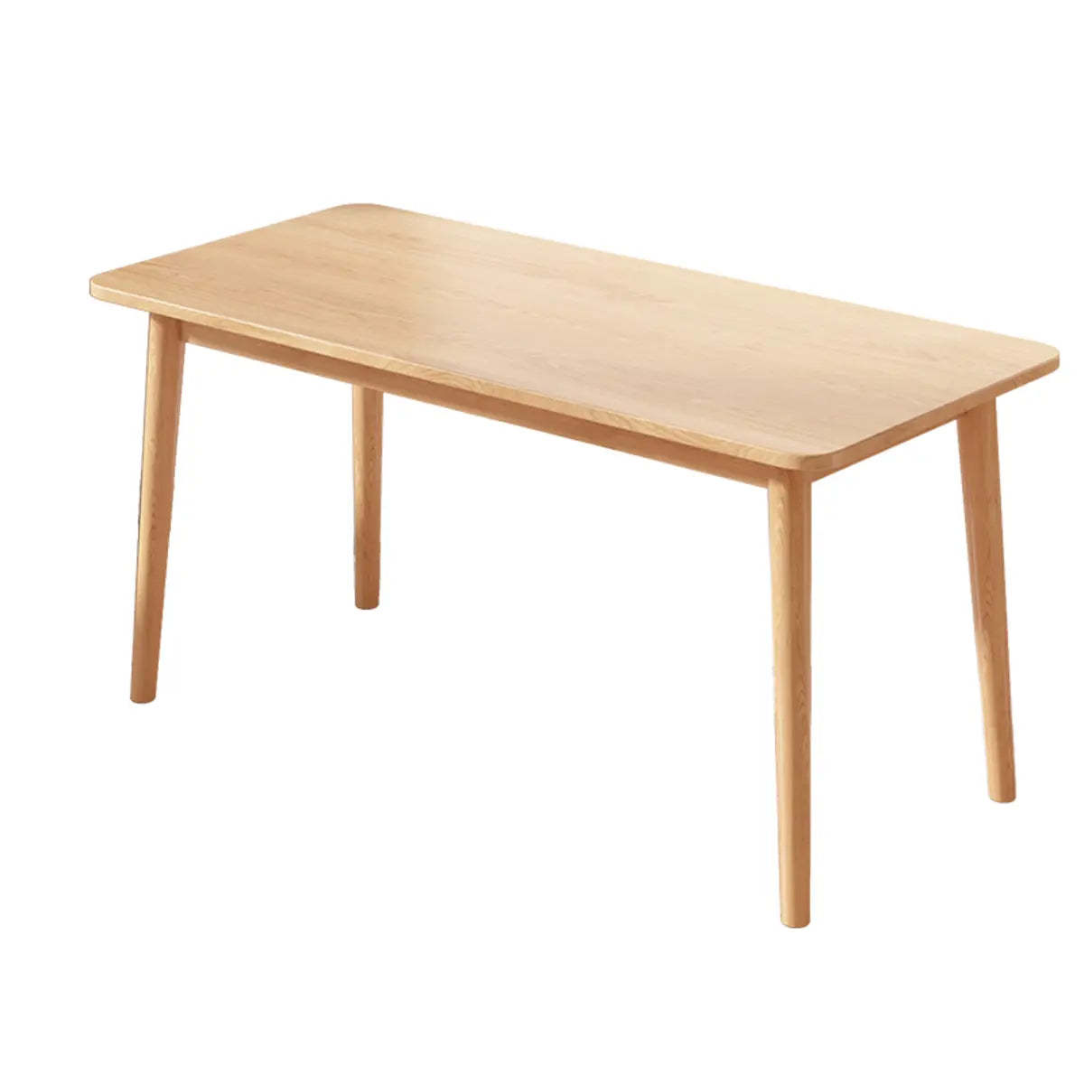 Minimalist Natural Wood Computer Desk with Drawers — Drawer Not Included / Without Chairs