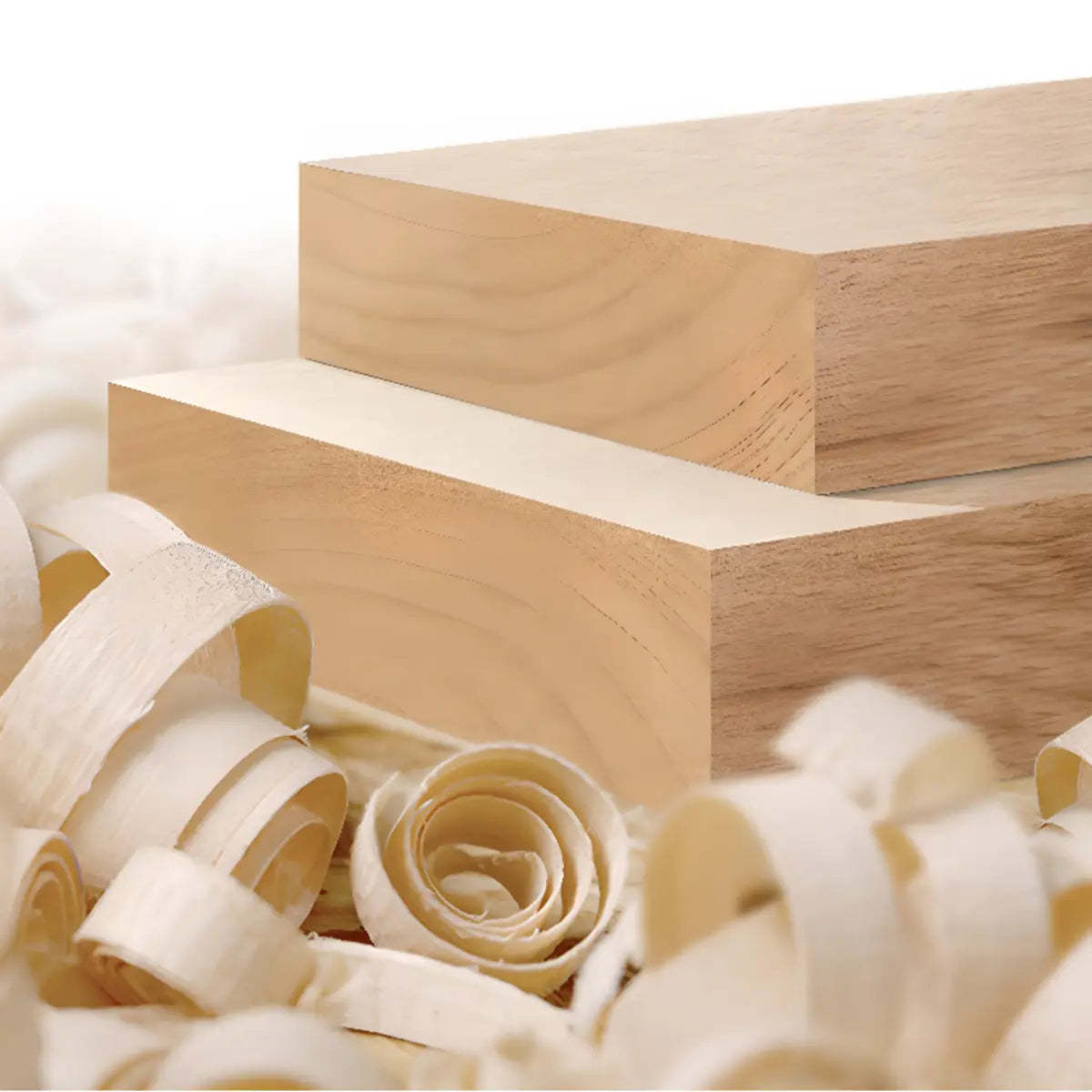 Minimalist Natural Wood Computer Desk with Drawers — 1 / Without Chairs