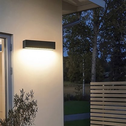 Matte Black Wall Mounted Rectangle Porch LED Lights Outdoor Wall Light-Lighom