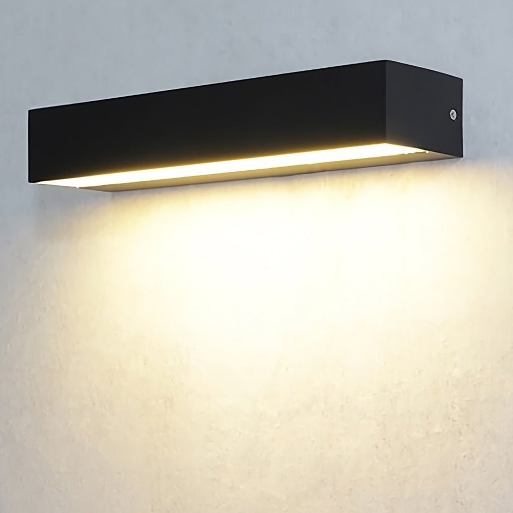 Matte Black Wall Mounted Rectangle Porch LED Lights Outdoor Wall Light-Lighom