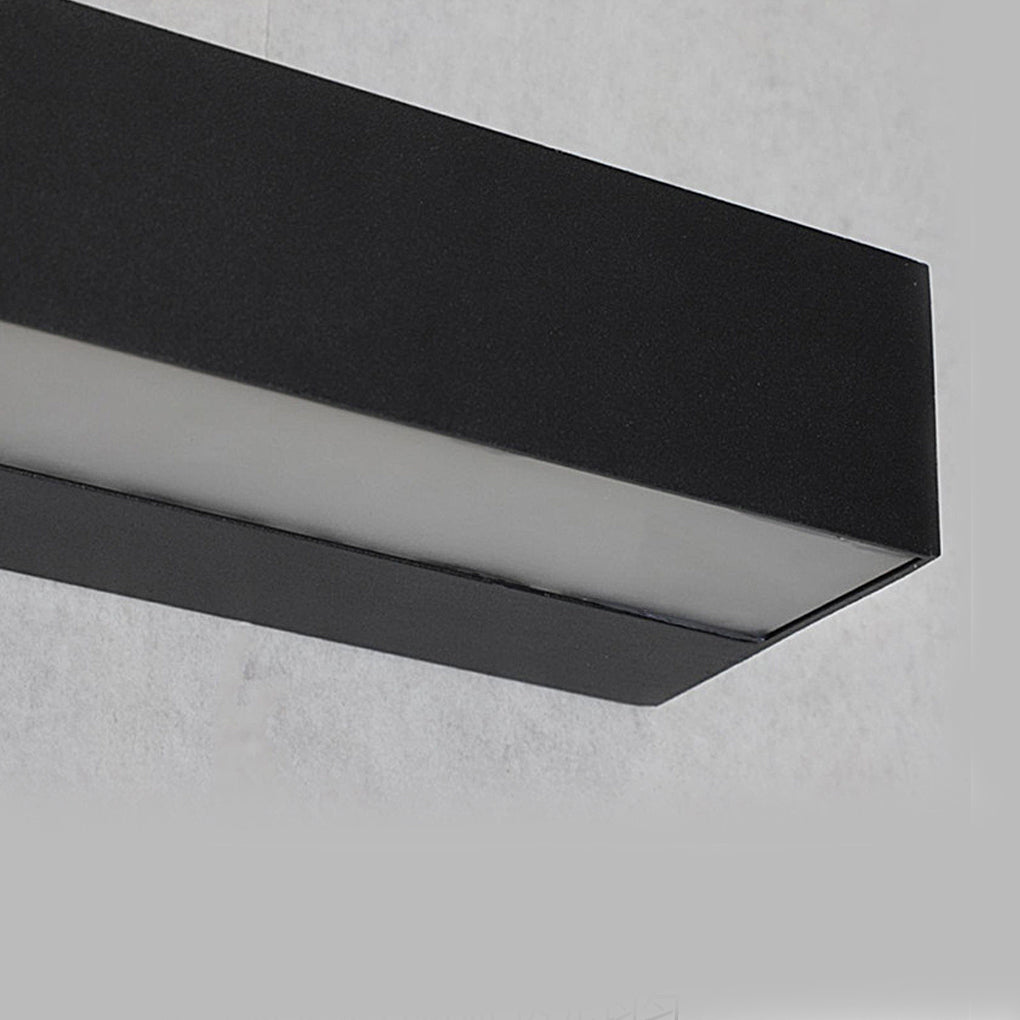 Matte Black Wall Mounted Rectangle Porch LED Lights Outdoor Wall Light-Lighom