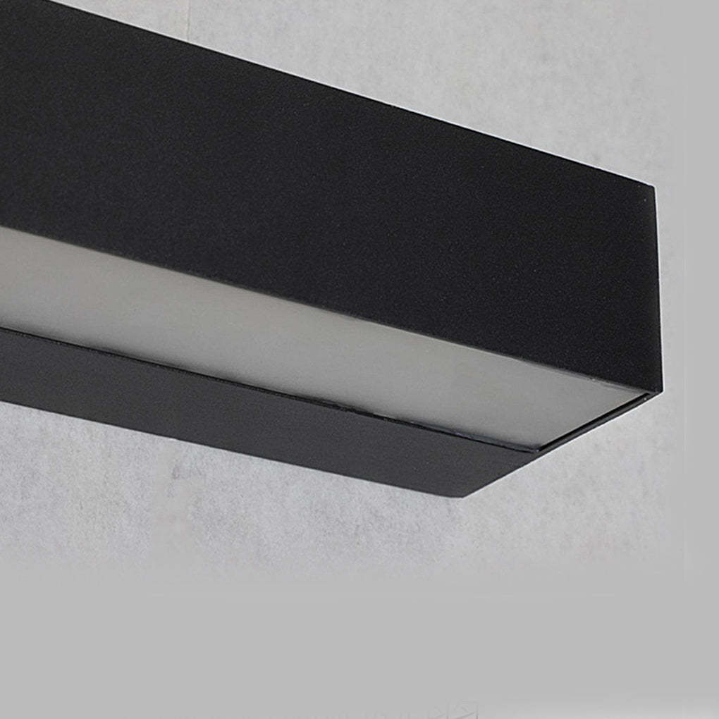 Matte Black Wall Mounted Rectangle Porch LED Lights Outdoor Wall Light-Lighom