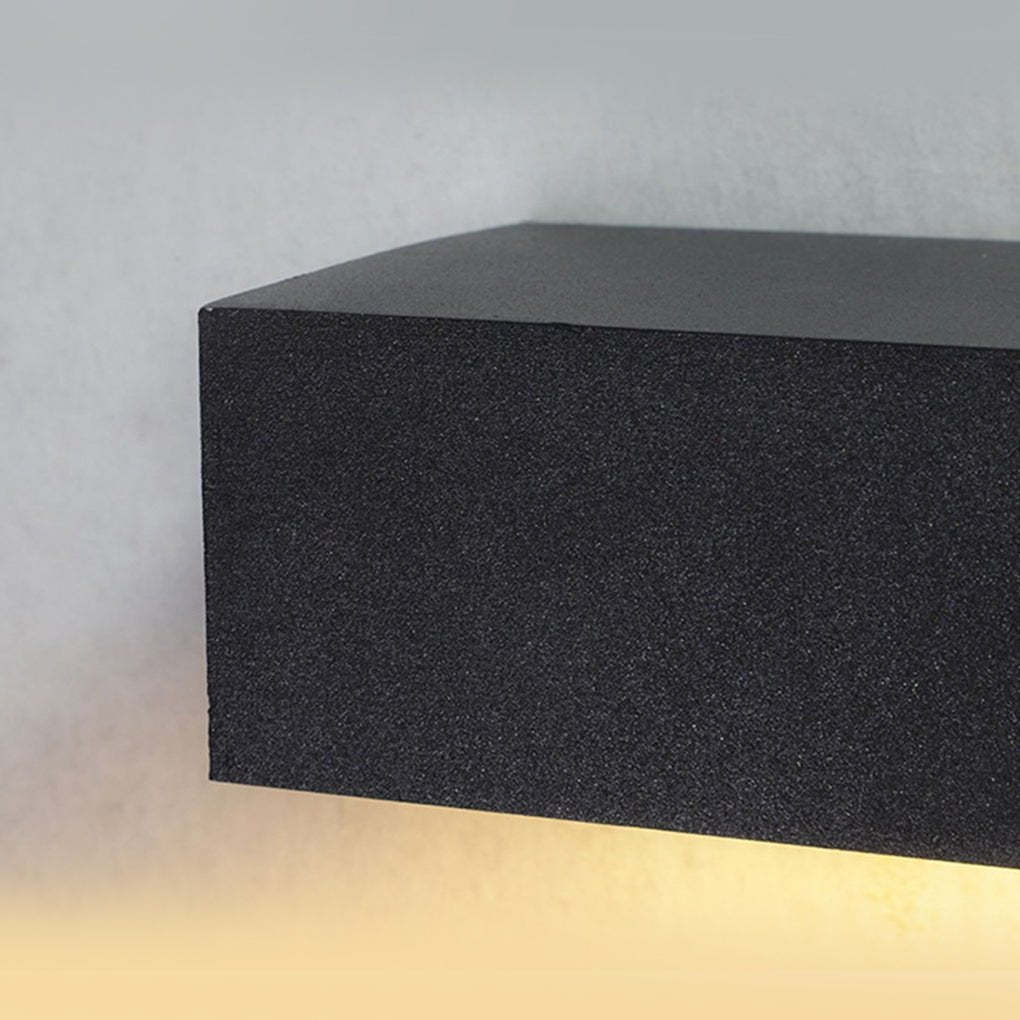 Matte Black Wall Mounted Rectangle Porch LED Lights Outdoor Wall Light-Lighom