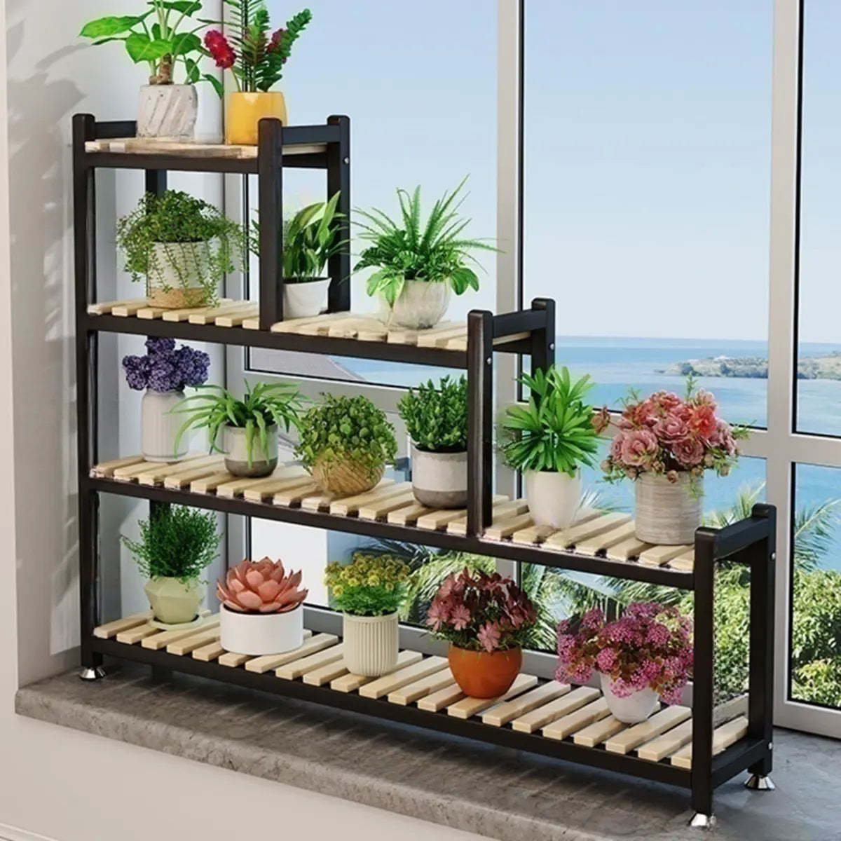 Minimalist White Wood Crate Rectangle Plant Stand