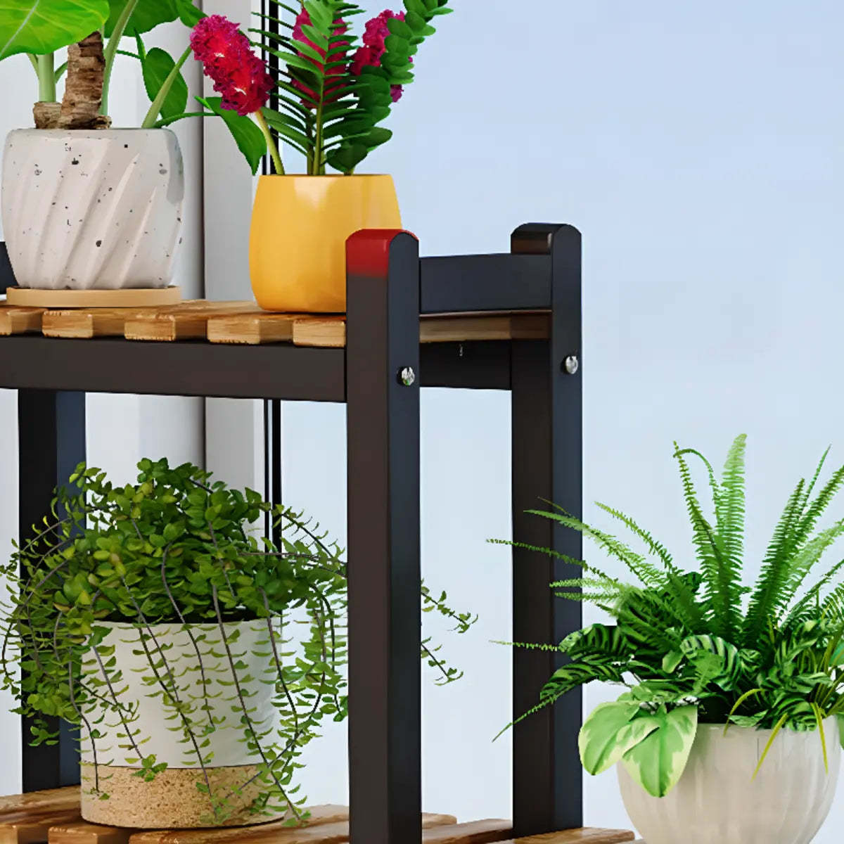 Minimalist White Wood Crate Rectangle Plant Stand