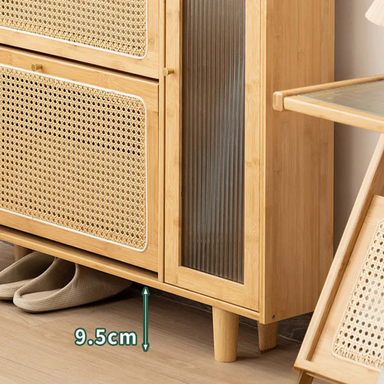 Minimalist Natural Wood Entryway Shoe Cabinet