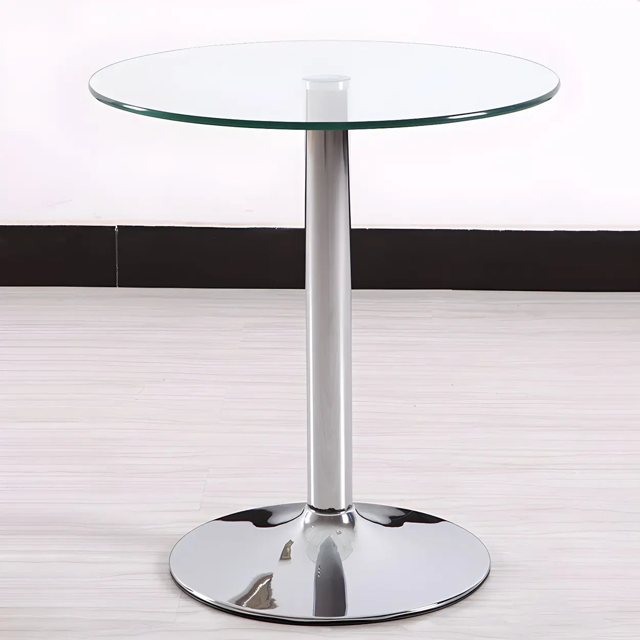 Modern scratch-resistant round glass steel dining tables
