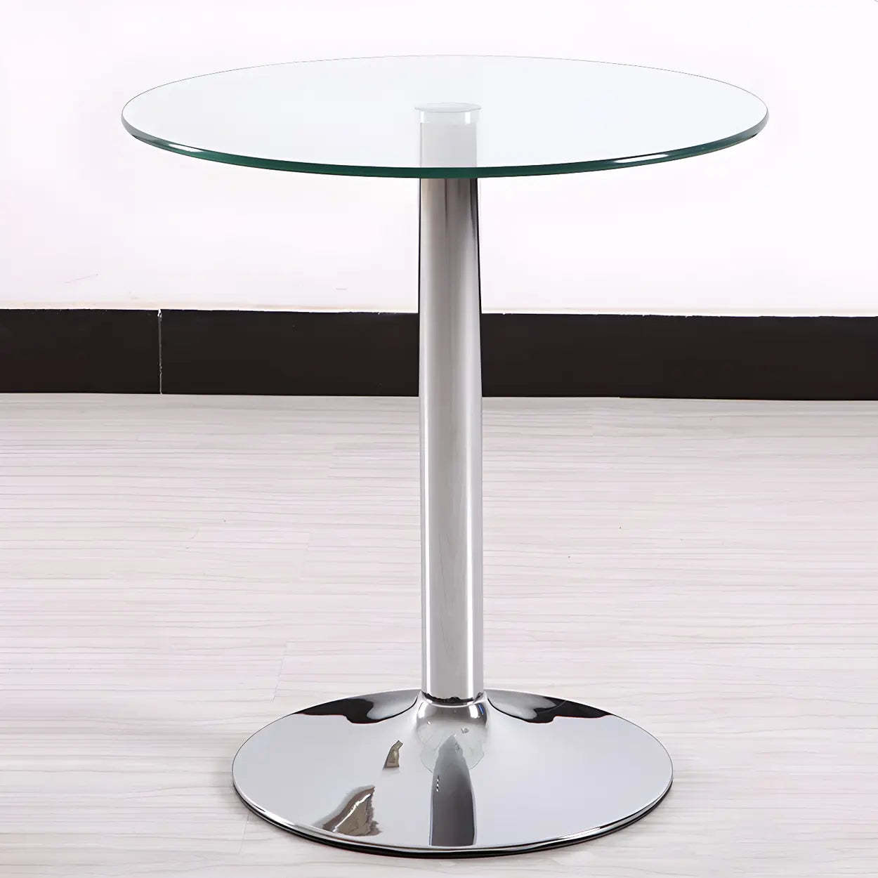 Modern scratch-resistant round glass steel dining tables