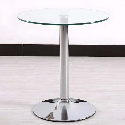 Modern scratch-resistant round glass steel dining tables