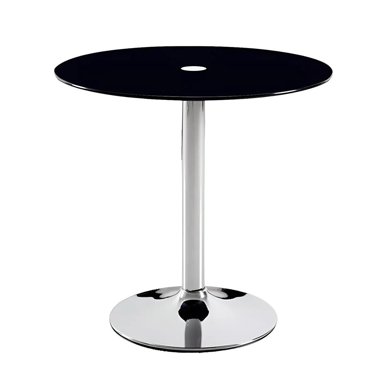 Black glass scratch-resistant round dining tables - modern — 23.6"L x 23.6"W x 29.5"H / Brown