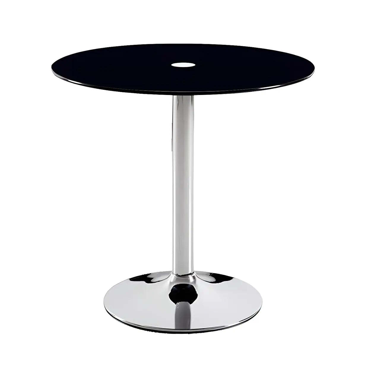 Black glass scratch-resistant round dining tables - modern — 23.6"L x 23.6"W x 29.5"H / Brown