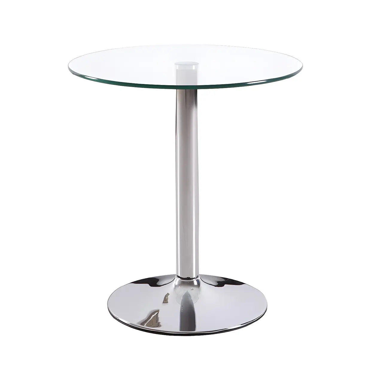 Lighom modern round scratch-resistant black dining tables — 23.6"L x 23.6"W x 29.5"H / Clear