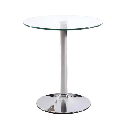 Lighom modern round scratch-resistant black dining tables — 23.6"L x 23.6"W x 29.5"H / Clear