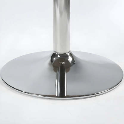 Modern scratch-resistant round black dining tables in glass — 19.7"L x 19.7"W x 29.5"H / Brown