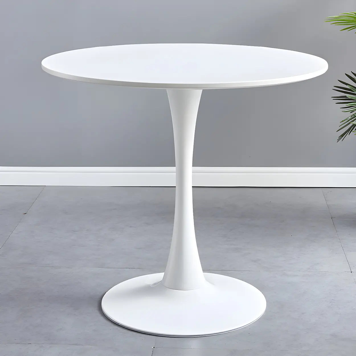 Round Wood Scratch-Resistant Dining Table — Black / Table Only