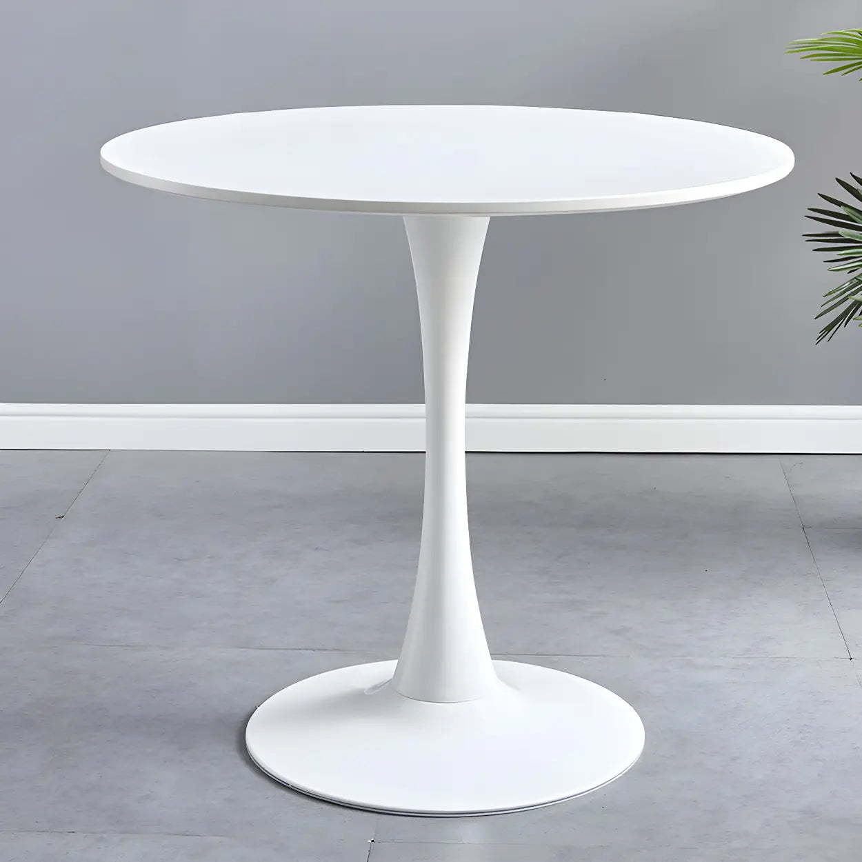 Round Wood Scratch-Resistant Dining Table — Black / Table Only