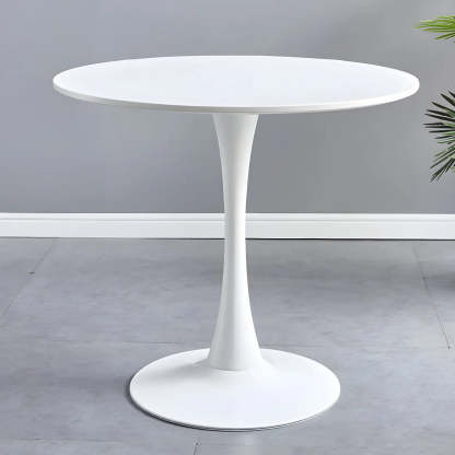Round Wood Scratch-Resistant Dining Table — Black / Table Only
