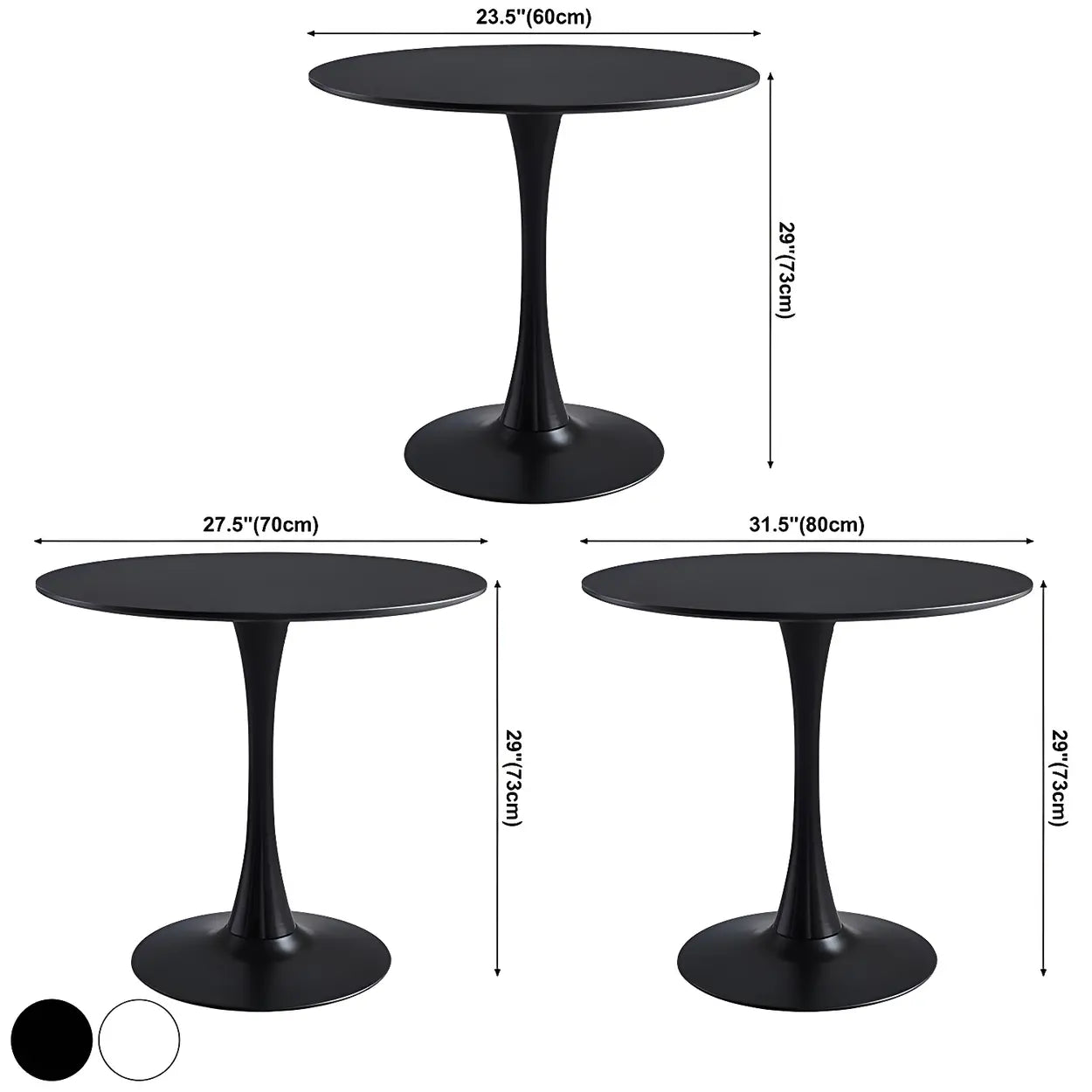 Modern scratch-resistant round dining tables in wood